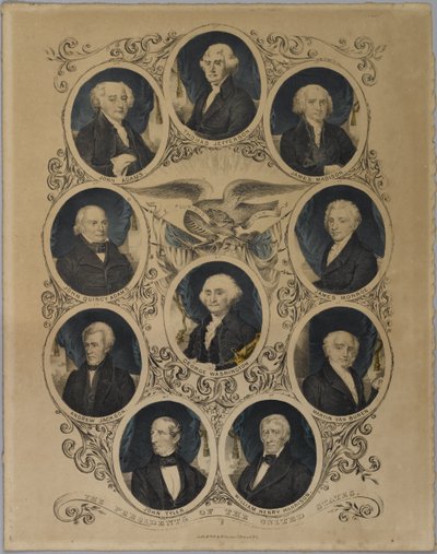 Presidenten van de Verenigde Staten, 1844 door Nathaniel Currier